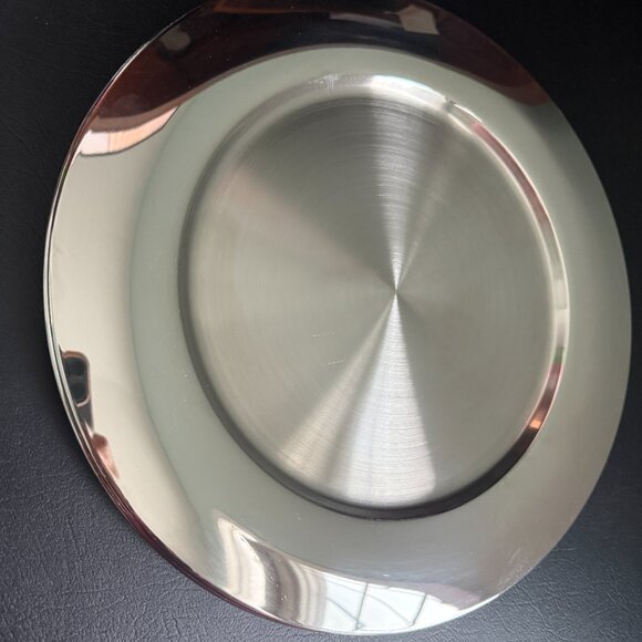 Crate & Barrel Stainless Steel Chargers Set of 4 - Elegant Dining - Picture 8 of 10